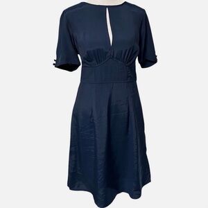 New ModCloth The Keyhole Story vintage inspired navy dress women’s 4 small